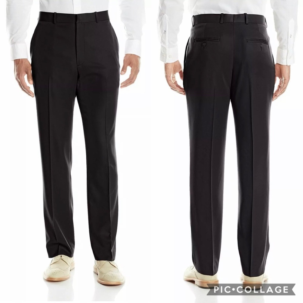 Perry Ellis Classic Stretch Dress Black pants NEW